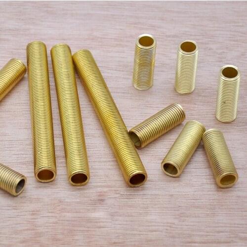 2pcs M10 brass dental tube hollow brassiness tooth pipe fine pitch connecting rod threaded duct 10mm-50mm length