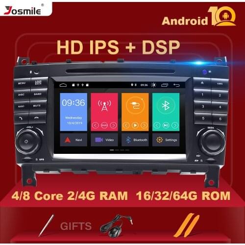 4G 64G 2 Din Android 10 Car DVD Multimedia For Mercedes/Benz W203 W209 W219 W169 A160 C180 C200 C230 C240 CLK200 CLK22 GPS Radio