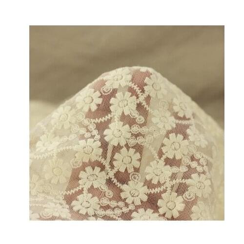 Free shipping Small embroidered lace embroidered organza embroidered fabric formal dress fashion one-piece dress fabric
