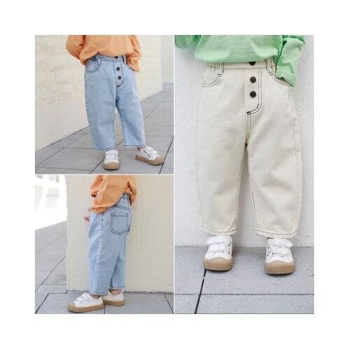 Childrens Denim Pants 2020 Spring New Baby Boys and Girls Jeans Korean Kids Boys Loose Casual Cowboy Trousers Toddler Jeans