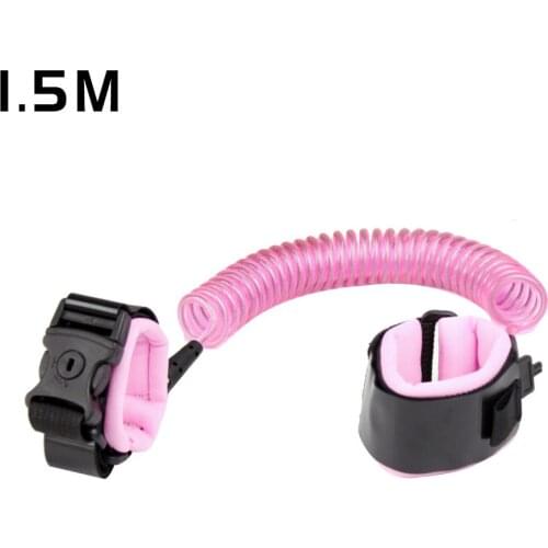 Childrens Anti-lost Traction Rope, Baby Anti-lost Bracelet With Lock 360 Degree Rotating Cufflinks With Metal Head PU Stretch