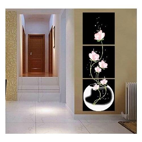 DIY 50x50cm 3Pcs Paint By Numbers Fish Flower Landscapes Household Decoration Oil Painting By Numbers Full Set For Adults