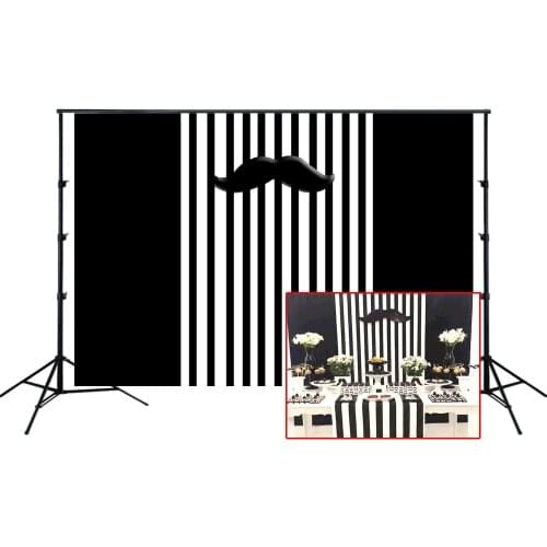 Little Man Moustache Party Backdrop Birthday Banner Cake Table Decorations Black Photo Background Studio Supplies Wallpapers