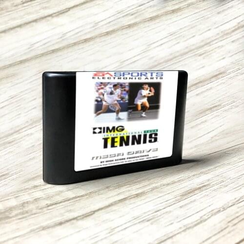 IMG International Tour Tennis - EUR Label Flashkit MD Electroless Gold PCB Card for Sega Genesis Megadrive Video Game Console