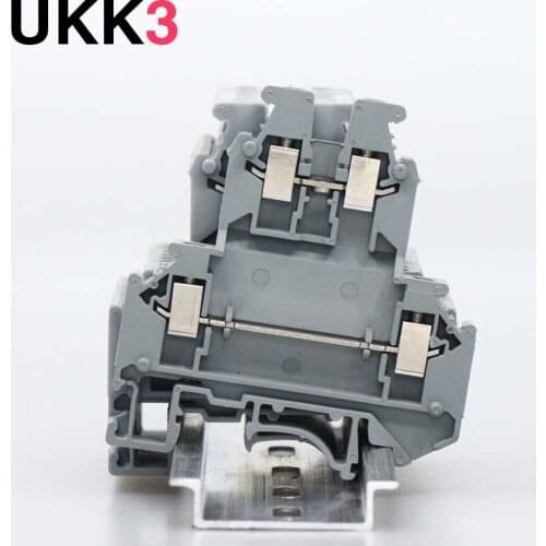 50PCS UKK3 terminal 2.5square voltage terminal block rail type DIN rail universal combination terminal block multi color UKK3