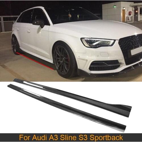 Carbon Fiber Car Body Kits Side Skirts for Audi A3 Sline S3 Sportback 2014 2015 Non Standard Side Door Skirts Apron Body Kit FRP