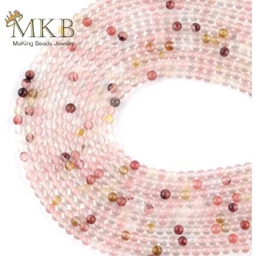 Natural Stone Watermelon Quartz Crytal Round Beads For Jewelry Making 3mm 120pcs Space Loose Beads Diy Bracelet Jewellery 15