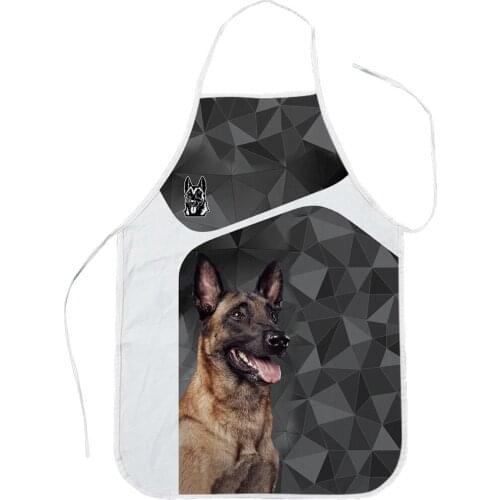 Parent-child Kitchen Apron Pet Dog Malinois Printed Sleeveless Polyester Aprons for Gardening Restaurant Home Cleaning Tools