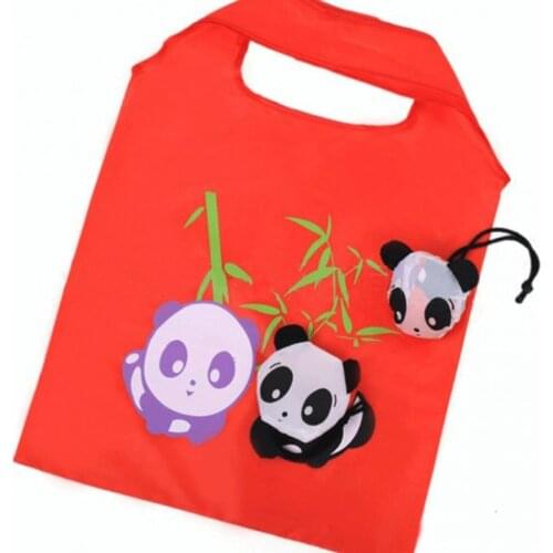 Lovely and cute Panda style Nylon folding Shopping Bag Foldable Plastic storage Bags