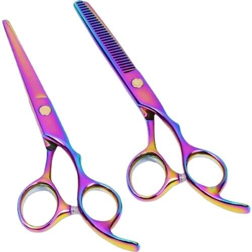 Multicolor Professional Japanese stainless steel Haircut Thinning Hairdressing Shears Beard Scissors
