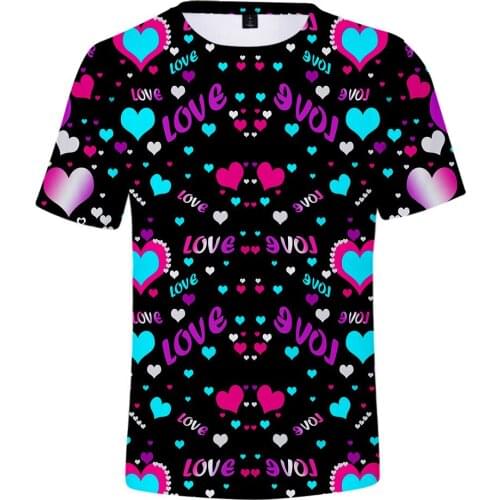 2021 New Arrival Valentine‘s Day 3D Printed Men/Women t shirt Casual Spring/Summer Short Sleeve tshirt Fashion kids Tops
