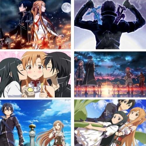 Sword Art Online Japanese Anime,5D DIY Diamond Painting Full Square Round Drill Embroidery Diamond Mosaic Cross Stitch