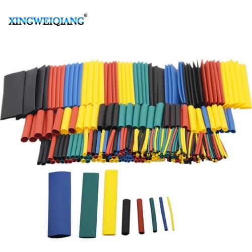 328pcs 1set Sleeving Wrap Wire Car Electrical Cable Tube kits Heat Shrink Tube Tubing Polyolefin 8 Sizes Mixed Color