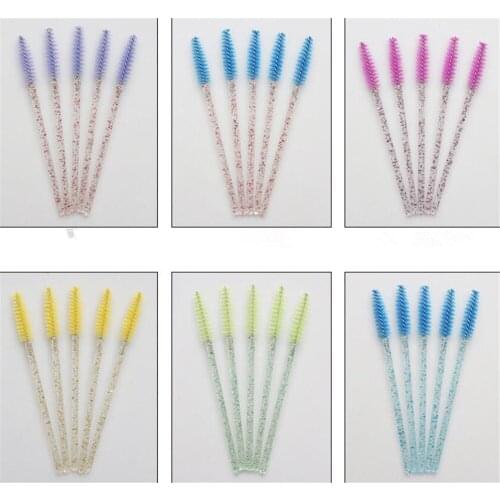 New 50 bag/lot 50pcs/bag Shiny Disposable Eyelash Applicator Wands eyelash Curler Brush Set Mascara Eyebrow Spoolers Comb