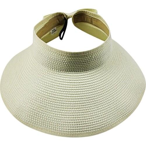 2019 New Arrivals Sun Visor Ladies Beach Straw Hat Womens Summer Hat Adjustable Sport Tennis Hats Panama Easy to Fold CG