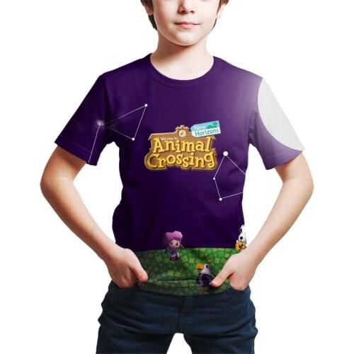New Children Game Summer shirts Cartoon Animal Crossing short Sleeve shirt Game Young Boy Funny Anime Movie Clothes 3D shirt