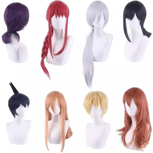 Makima Cosplay Wig Anime Chainsaw Man Cosplay Wig Power Quanxi Reze Denji Heat Resistant Synthetic Hair Wigs Halloween Party Wig