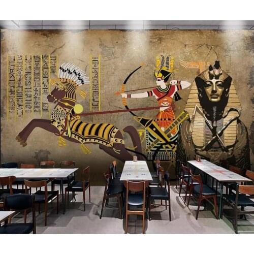 Custom vintage Egyptian series background wall paintings