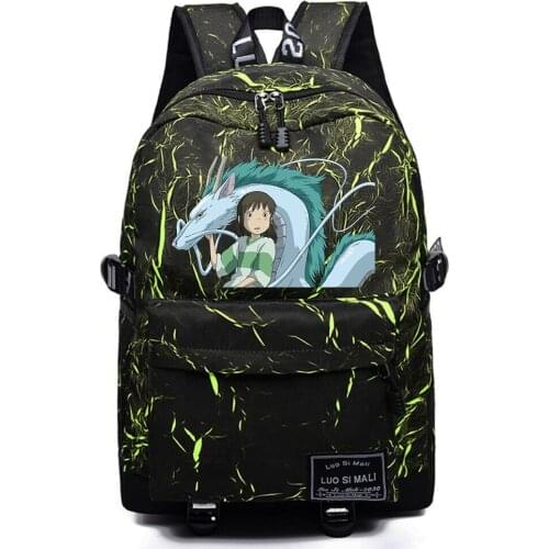 Anime Spirited Away Mochila Backpack Schoolbag Casual High Quality Teenger Packsack Unisex Student Travel Laptop Bag