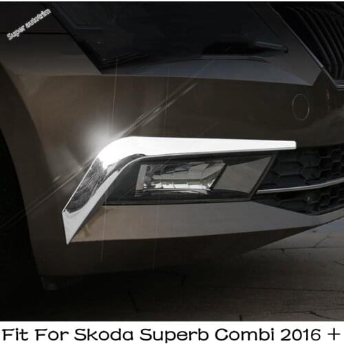 Front Bumper Splitter Spoilers Canard Air Vent Cover Trim Black / Shiny Fit For Skoda Superb Combi 2016 - 2019 ABS Accessories