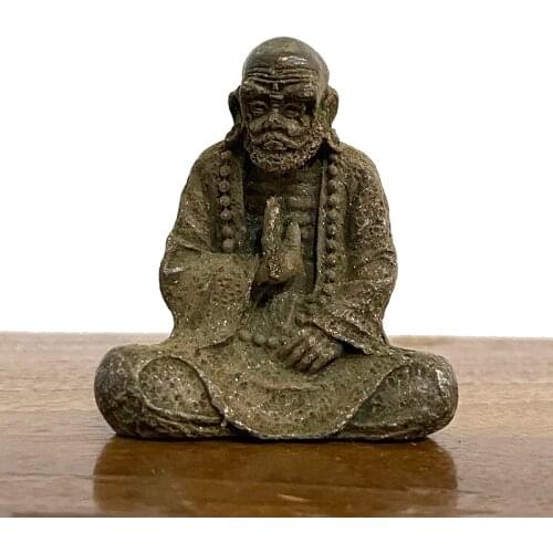 Solid Brass Buddha Statue Dharma Ancestor Zen Bodhi Retro Mini Ornaments Home Decor Lucky Table Tea Pet Gifts