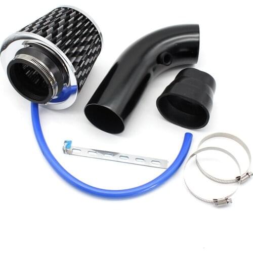 Carbon Fibre Style Cold Air Intake Filter Induction Pipe Power Flow Hose System Fit For Car With Diameter 76mm 64mm