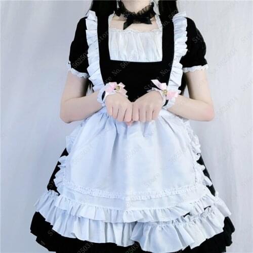 JP Anime Kawaii Lolita Dress Sexy French Maid Apron Cosplay Costume Girls Women Party Role Play Dress Up Cafe Waitress Outfit