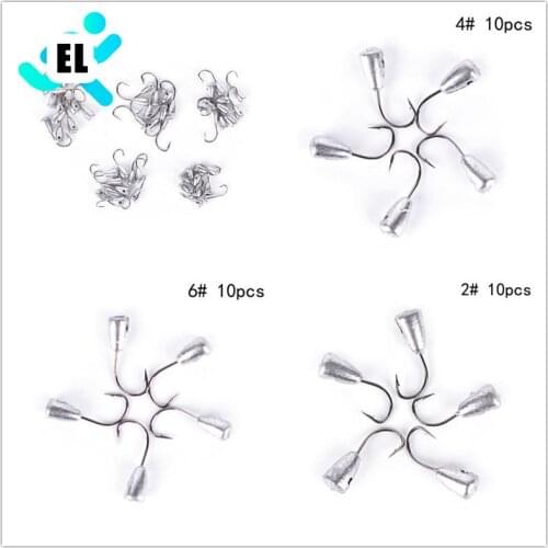 10PCS 2#/4#/6# Japan Overturned Hook Tin Jig Head Stand Hooks Titanium Tungsten Barbed Fishhook
