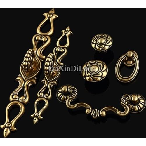 Top Designed 10PCS Furniture Handles European Antique Drawer Wardrobe Cupboard Shoe Cabinet Kitchen Pull Handles and Knobs