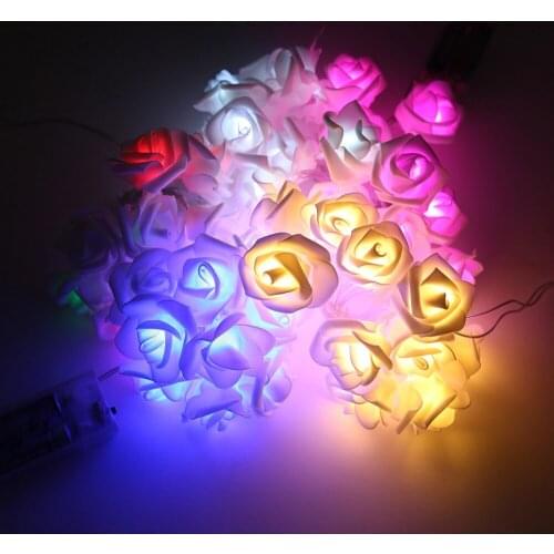 10 led battery compartment simulation rose flower festival decorative light string Indoor decorative Christmas party