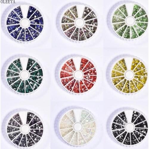 1000Pcs/Box 1.4mm-3.2mm Mixed Size Round Box Non Hot Fix Rhinestone Cтразы For DIY Nail Art Decoration Party F0323