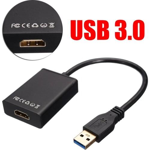 1080P USB 3.0 to HDMI-compatible Converter Adapter USB to HDMI-compatible External Video Card Monitor Adapter for Laptop HDTV TV