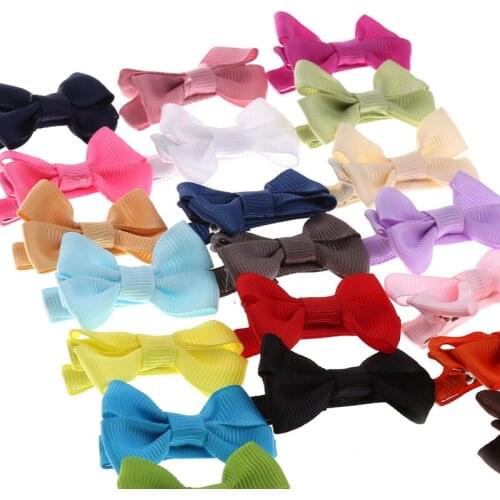 20Pcs Cute Hair Bows Boutique Alligator Clip Grosgrain Ribbon For Girl Baby Kids