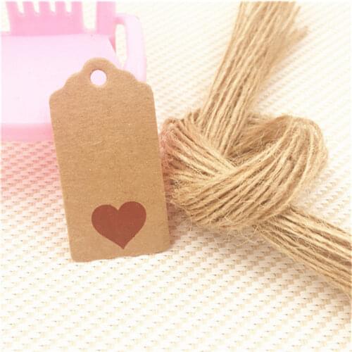 200Pcs/Lot Printed 4x2cm Thank You Kraft Price Hang Tags For Mother"s Day Cake Candy Price Bag Note Label Paper Tag With Strings