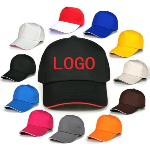 Custom Logo Embroidery Baseball Cap Casual Solid Color Unisex Adjustable Hip Hop Cap Adult Cap