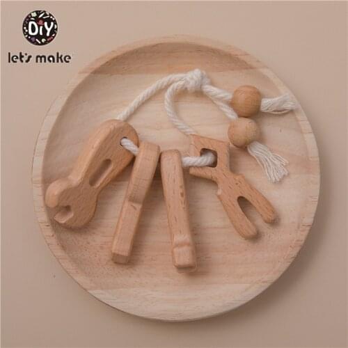 Lets Make Childrens Wooden Toy Beech Bracelet For Children Creative Nordic Style baby & Mother Game Wooden Toy Gift