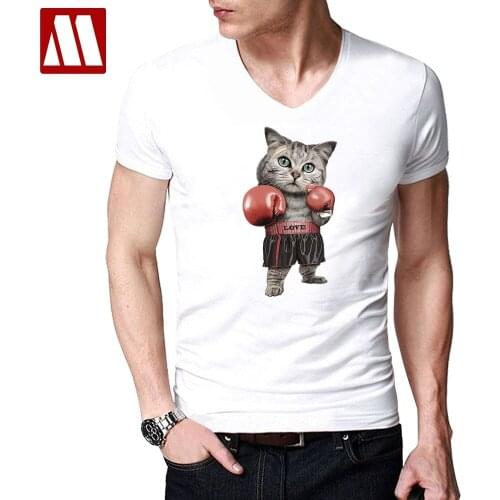 Breathable Wicking Cool Cotton T Shirts Men Summer Kawaii Tops Tees Boxinger Cat Fashion 3D Print Casual T-Shirt Plus Size S~5XL
