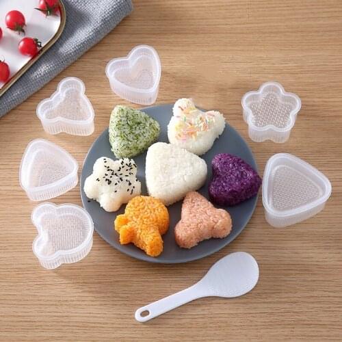 DIY Sushi Mold Onigiri Rice Ball Food Press Mold 4 Models Cute Shape Japanese Bento Press Maker Mold Kids Lunch Kitchen Gadget