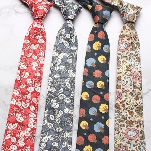 Linbaiway Cusual Cotton Tie Floral Printed Jacquard Necktie Business Wedding Neck Ties Gravata Corbatas Neckwear Accessoeries