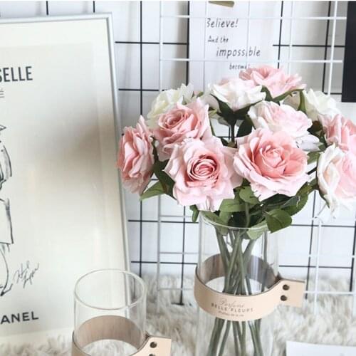 10 branch Silk Artificial Flower Rose Silk Fake Flower for Valentines Day Gift Wedding Holding Flowers Home Decorations