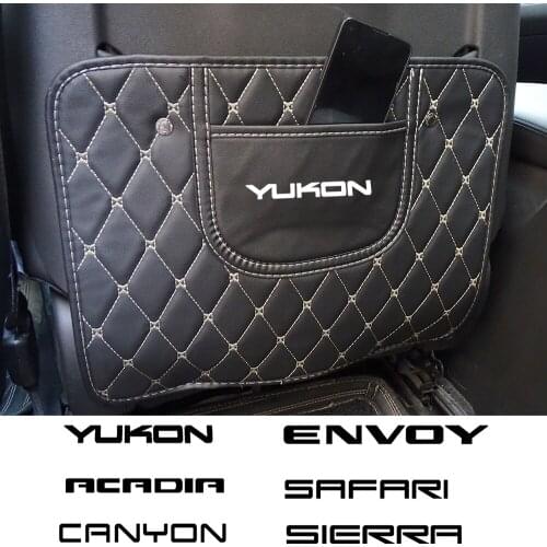 PU leather anti-child kick pad car anti-mud pad with storage bag For GMC Acadia Canyon Envoy Safari Sierra Yukon car Accessories
