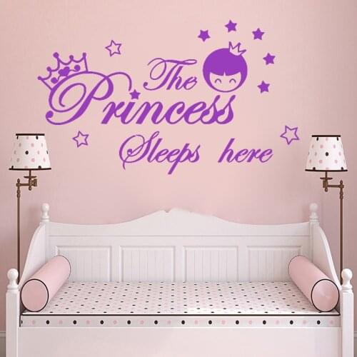 Girls Room Personalised Wall decals Princess room DIY vinyl Sticker Bedroom Kids Girls Boys Teenager Room decoration Mural G1013