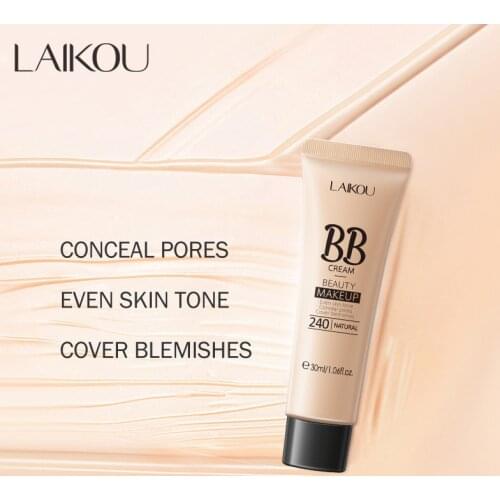 LAIKOU BB Cream Base Makeup Moisturizing Hydrating Concealer Brighten Long Lasting Waterproof Liquid Foundation Face Makeup 30g