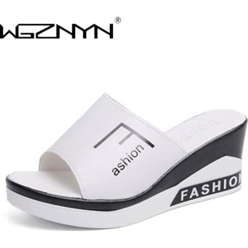 Fashion Hot Sale Women Summer Leisure High Heels Sexy Shoes Woman Platform Wedges Fish Mouth Sandals Thick Bottom Slippers