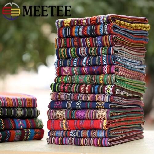 Meetee 100X150cm Ethnic Print Polyester Cotton Fabric Sofa Pillow Lace Fabric DIY Curtain Tablecloth Decoration Sew Material