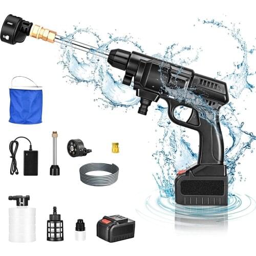 6-in-1 Nozzle for Car&Cleaning, Cordless Pressure Washer, 24V 4000mAh 200W Max 400PSI Battery-Powered Portable Power Washer