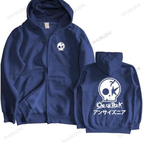 Homme cotton hoodies zipper One Ok Rock Japan Rock Band Logo Mens Black men autumn sweatshirt male pullover
