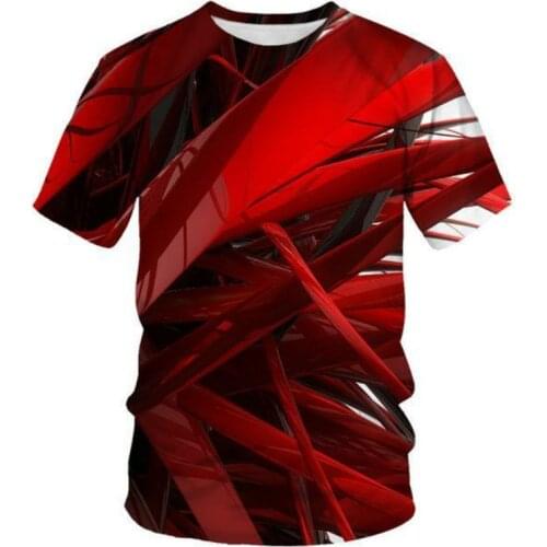 2021 summer mens short-sleeved T-shirt round neck water pattern shirt beer time 3D printing interesting red, yellow and green p