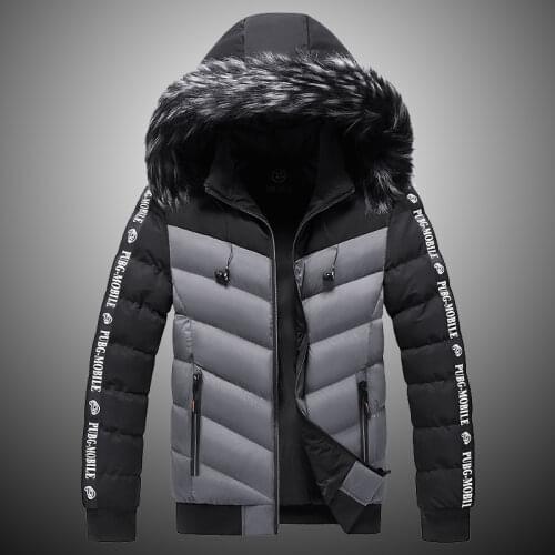 Winter Jacket Men 2021 Fur Collar Casual Hooded Thick Warm Cotton Outwear Man Patchwork Parka and Coats Windbreaker Parkas Male