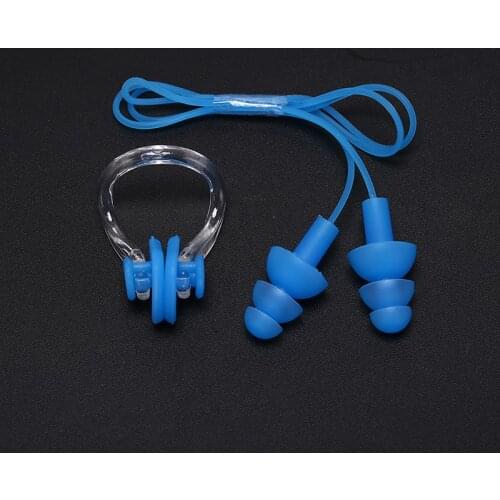 Soft Silicone Swimming Set Waterproof Nose Clip + Ear Plug Earplug 6 Colors